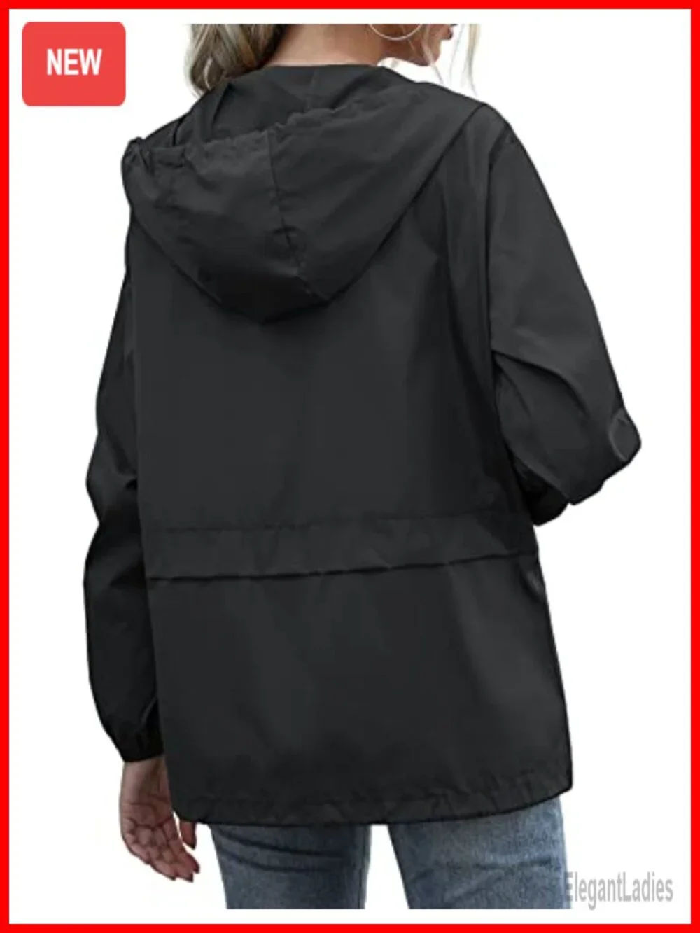 Women's Waterproof Rain Jacket Lightweight Packable Windbreaker Hooded with